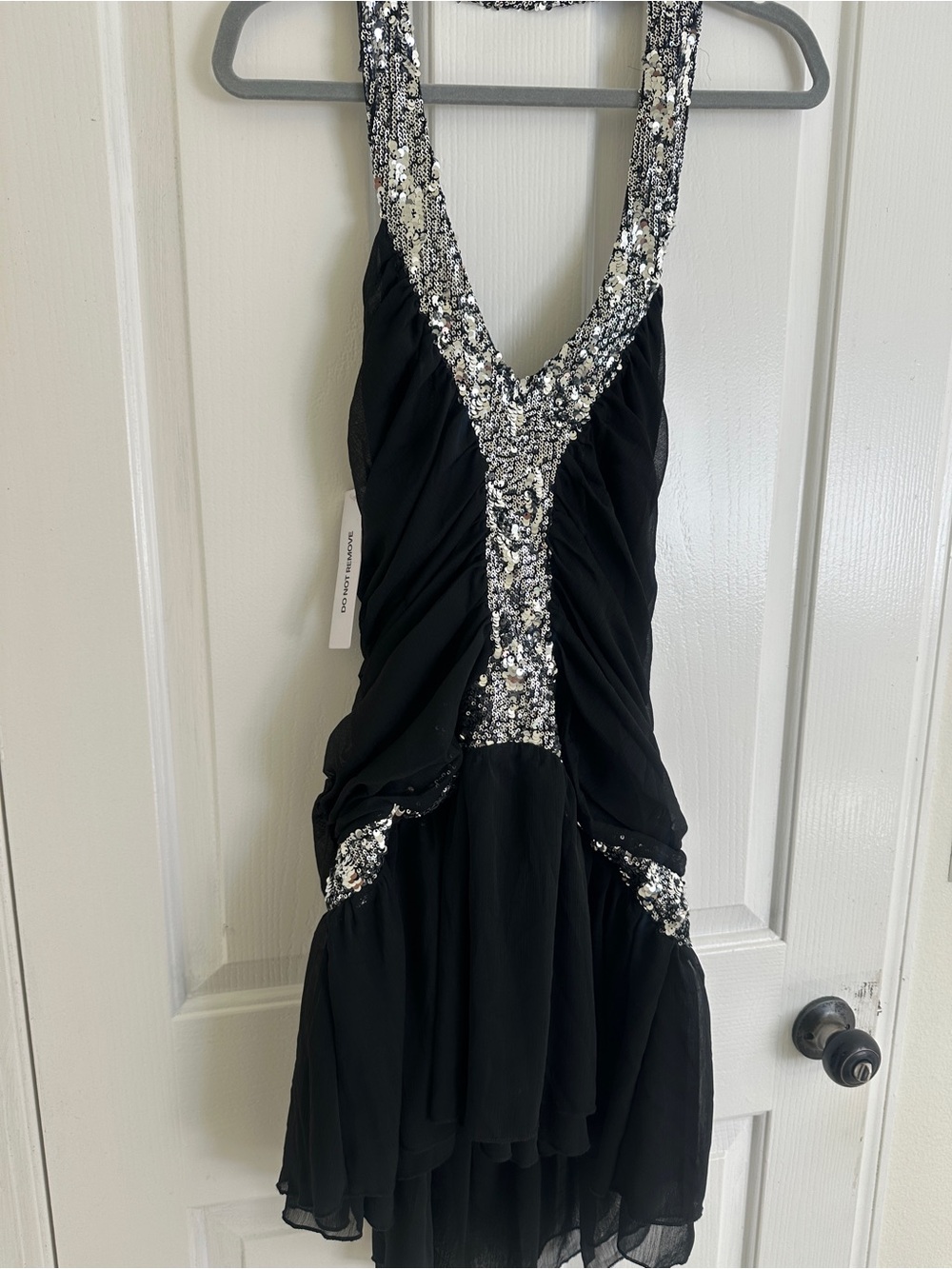 Princess Polly Black Sequin Halter Mini Dress - Picture 3 of 3